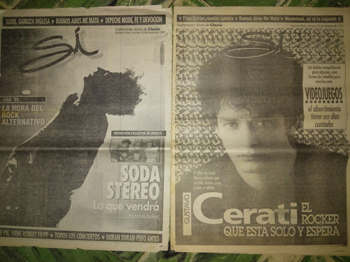 Lote 2 Suplementos * Si * De Clarin - Soda Stereo - Año 1993