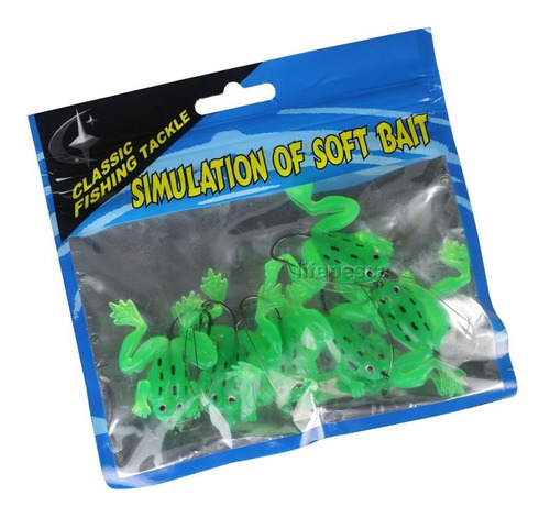 Isca Artificial Sapos Silicone Anzol Anti-enrosco - 6 Peças