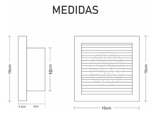 Imagen 4 de 5 de Extractor De Aire Para Baño O Cocina Con Rejilla