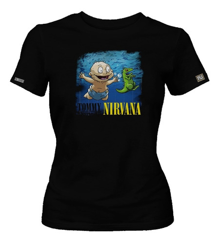 Camiseta Tommy Pickles Rugrats Nirvana Nevermind Mujer Dbo