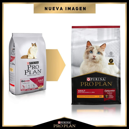 Imagen 2 de 7 de Proplan Gato Adulto 3 Kg Optiprebio Croquetas Envío Gratis