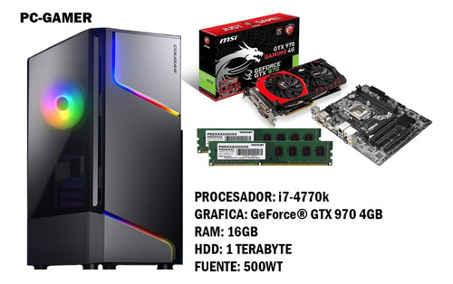 Pc Gamer (i7-4770k, Geforce® Gtx 970 4gb, 16gb De Ram, 1tb)