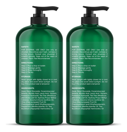 El Gel De Baño Botanic Hearth Tea Tree, 473 Ml, Alivia La Pi