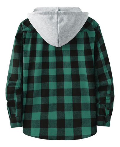 Camisa Cuadros De Manga Larga Con Botones Y Botones A