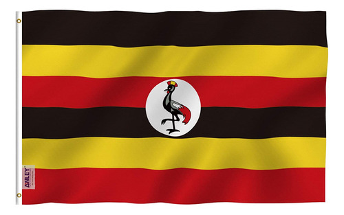 Bandera Anley De Uganda Para Colgar En Poliester, 3 X 5 P...