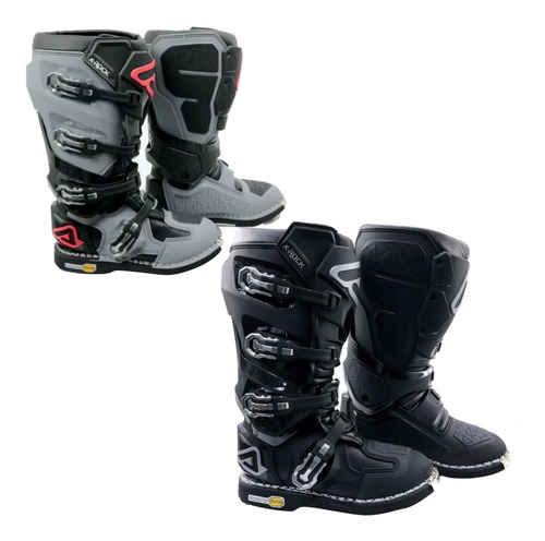 Imagem 1 de 10 de Bota Acerbis X-rock Preta Cinza Motocross Trilha Lançamento