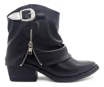 Comprar Botas Texanas Botineta Solapa Hebilla Cierre Taco 6 Cm Nueva