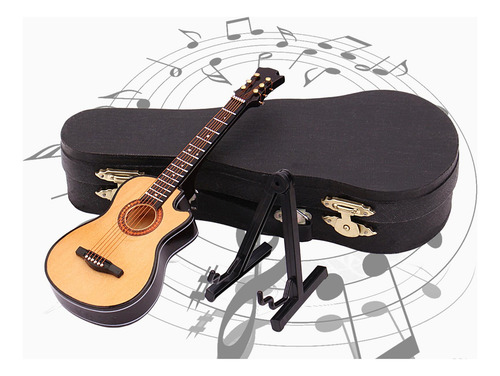 2x Modelo De Guitarra De Juguete Con Soporte Y Estuche,