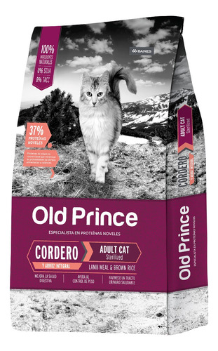 Old Prince Novel Cordero Y Arroz Gato Esterilizado X 3kg