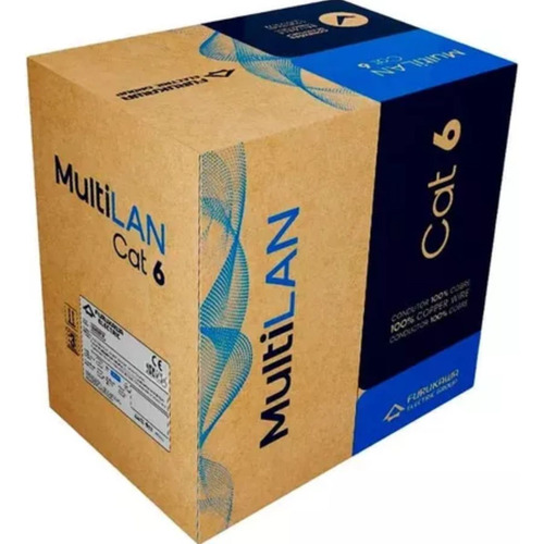 Cabo De Rede Multilan Furukawa Cat6, 24awgx4p Cinza 305m
