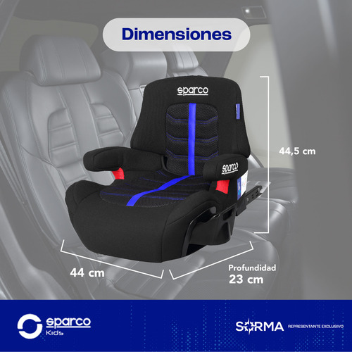 Booster C/ Respaldo + Isofix - Sparco - Colores Max Segurid