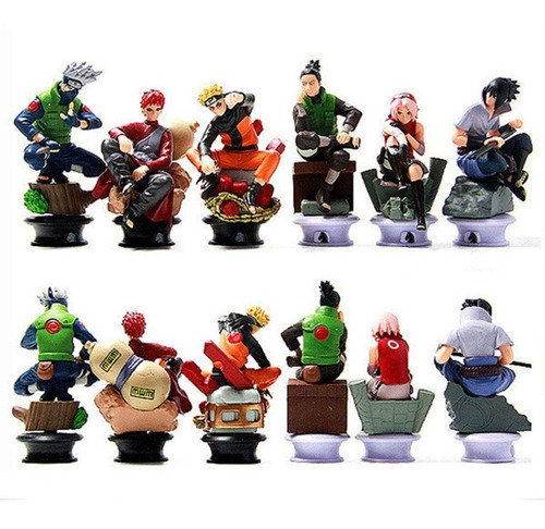 Kit Com 6 Bonecos Figure Naruto Sasuke Kakashi Gaara