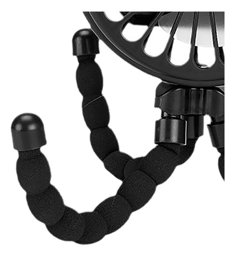 Trípode Flexible Con Ventilador De Cochecito Negro Y Negro Q