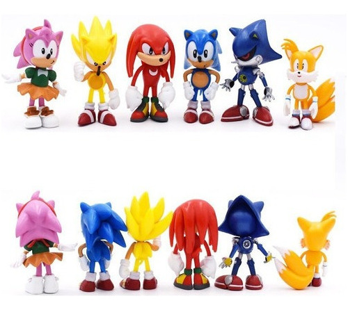 Sonic Hedgehog Paquete 6 Figuras Colas Nudillos Sombra