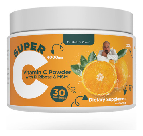 Dr. Keith's Own Super C - Polvo De Vitamina C Tamponada De A