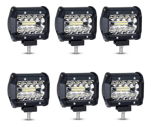 Kit 6 Faros Barra 20 Leds Auxiliar Accesorio Universal Auto