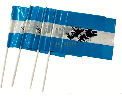 Imagen 1 de 3 de Banderas Malvinas Argentinas Plásticas 15x24cm ** X100 U **