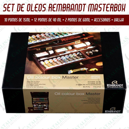 Valija De Madera X 24 Oleos Rembrandt Masterbox Microcentro