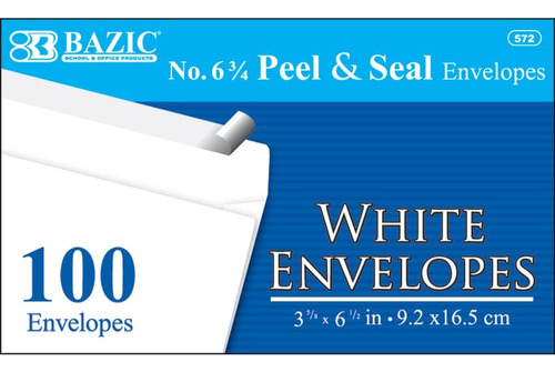 Bazic # 6 3/4 Peel And Seal Sobre Blanco, 572  24p (100-pack