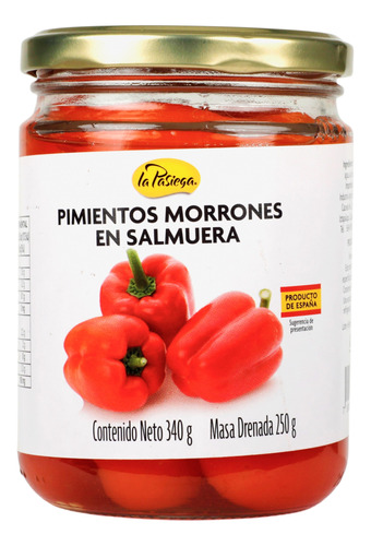 Pimientos Morrones En Salmuera 340g La Pasiega