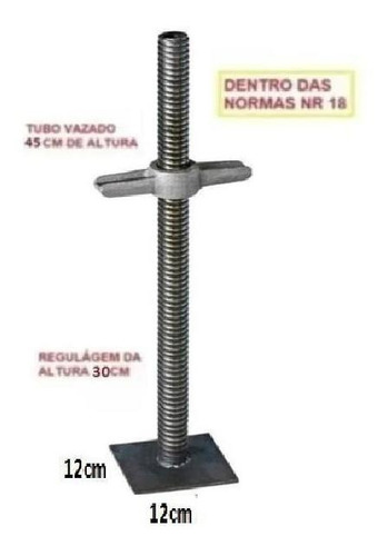 Sapata Regulável Para Andaime Com 45 Cm 1 Peça