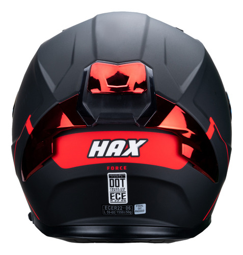 Hax Helmets. Casco Moto Integral Dot + Ece 06. Force Negro