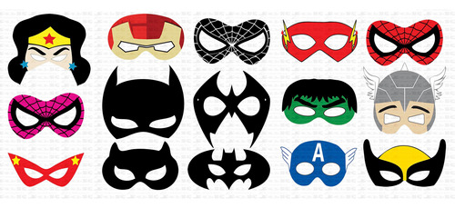 40 Mascaras De Superheroes Batman Thor Mujer Maravilla Flash