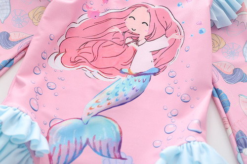 Traje De Baño De Manga Larga De Una Pieza Con Protección Con