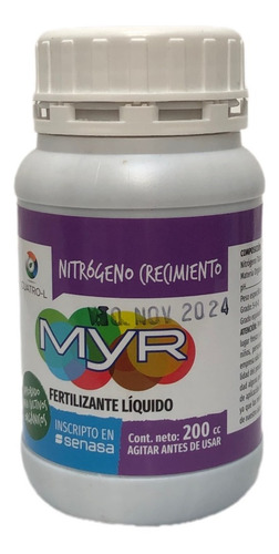 Myr Nitrogeno 200 Cc Fertilizante De Crecimiento Gr 5-0-0