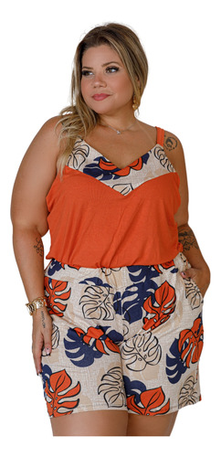 Conjunto Feminino Plus Size Regata Blusa Alcinha Moda Grande