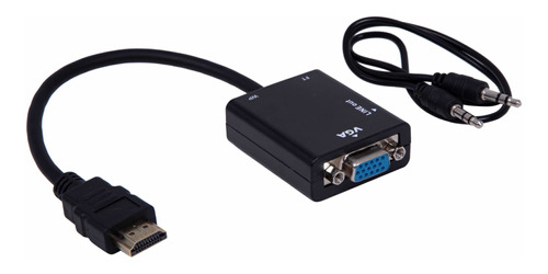 Hdmi Para Vga Com Áudio P2 Conversor Adaptador De Vídeo 