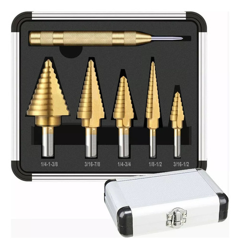 Set De Brocas Escalonadas De Titanio De Alta Velocidad Con P
