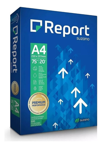 Report A4 Multifunção De 500 Folhas De 75g Branco De 5 Unidades Por Kit