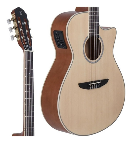 Violão Elétrico Nylon Tagima Tw27 Nat Afinador Mini Jumbo