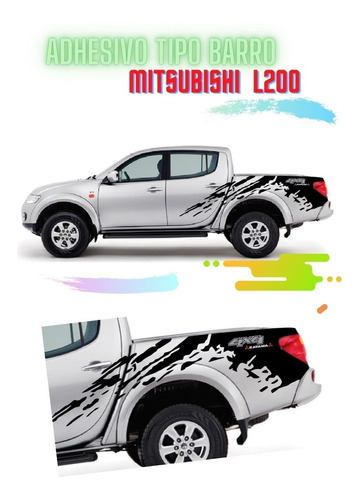 Adhesivo Mitsubishi L200 Laterales + Portalón Oferton 