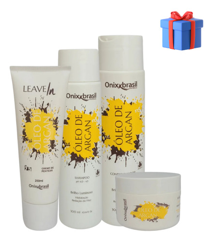 Kit Óleo De Argan Onixx Brasil (shampoo+cond+masc+laeve-in)