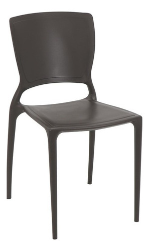 Cadeira Sofia Encosto Fechado Marrom 92236/109 Tramontina Desenho Do Tecido Liso
