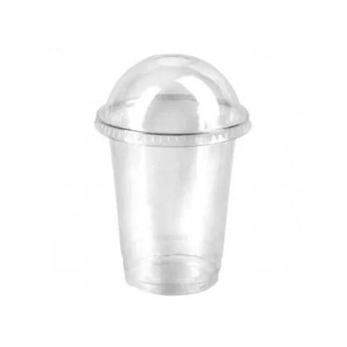 Vaso Desechable Cristal 16oz Con Tapa Domo 100 Pzas