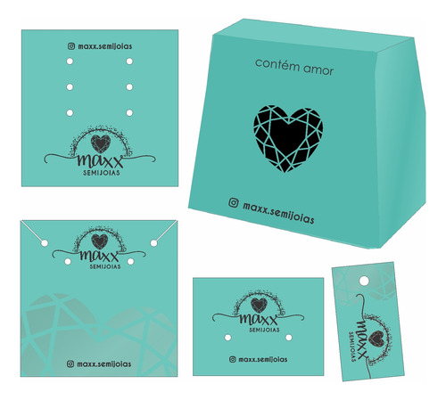 Mil Kit Tag Personalizada Brinco Anel Bijuteria Joia + Caixa