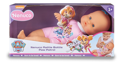 Muñeca Bebé Nenuco Biberón Y Sonajero Paw Patrol