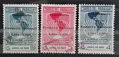 Paraguay, Serie Sc 866-868 Asamblea Banco 1965 Usada L16931