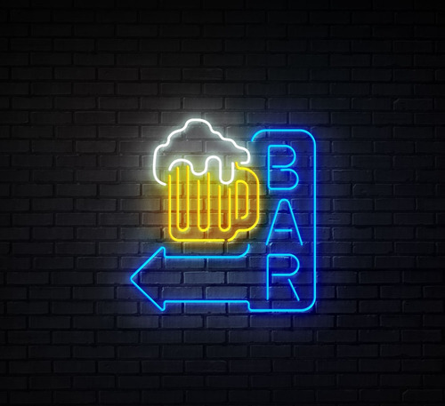 Letrero Led Neón Bar Cerveza Decoración Negoción 