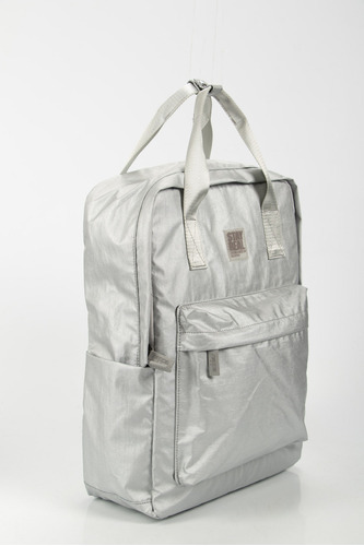 Bolso Tipo Tula Para Hombre Morral En Lona Encerada Color Plateado