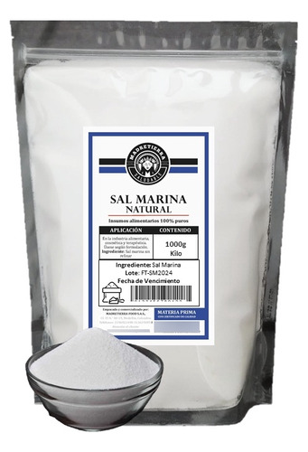 Sal Marina Grano Fino X1000g Sin Refinar - g a $9