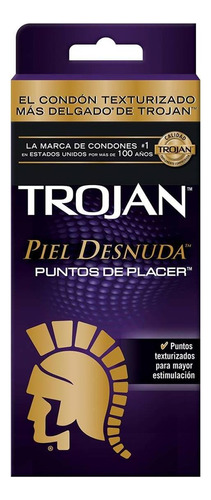 Condones De Látex Trojan Piel Desnuda Puntos De Placer 9 Condones
