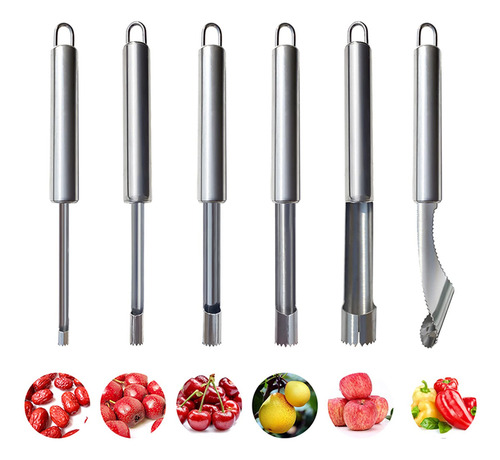 Juego De 6 Descorazonadores Y Deshuesadores De Frutas