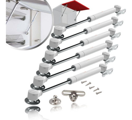 Kit 6 Pistão Gás Amortecedor 50n Porta Armário Abertura Cima