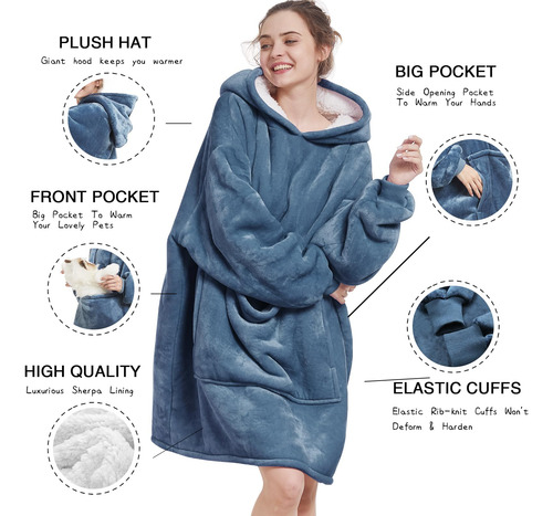 Manta Sudadera Con Capucha Aemilas - Sudadera Manta Sherpa