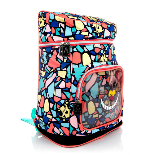 Mochila Alice In Wonderlan Gato De Cheshire Original Nueva Color Coral claro Diseño de la tela ALTA CALIDAD