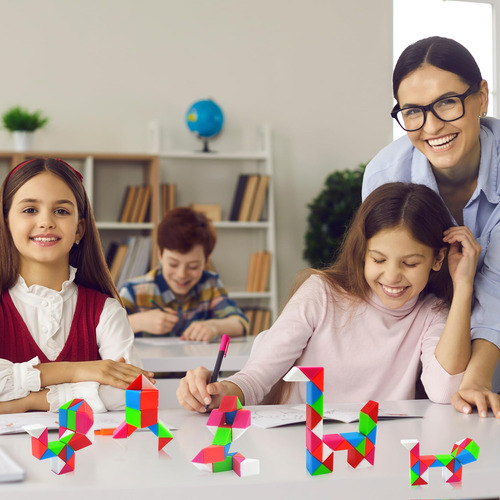 Rompecabezas Con Forma De Cubo Fidget Snake, Juguete Aubrogo